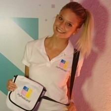 Sabine bei der Arbeit