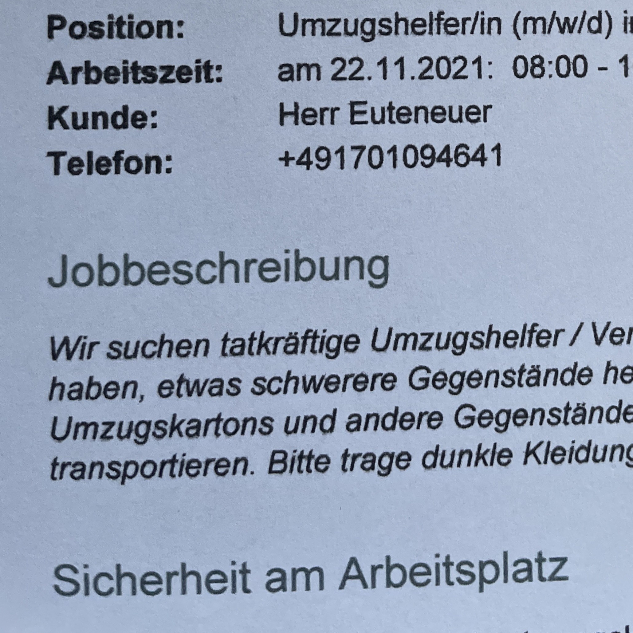 Mitarbeiter im Einsatz