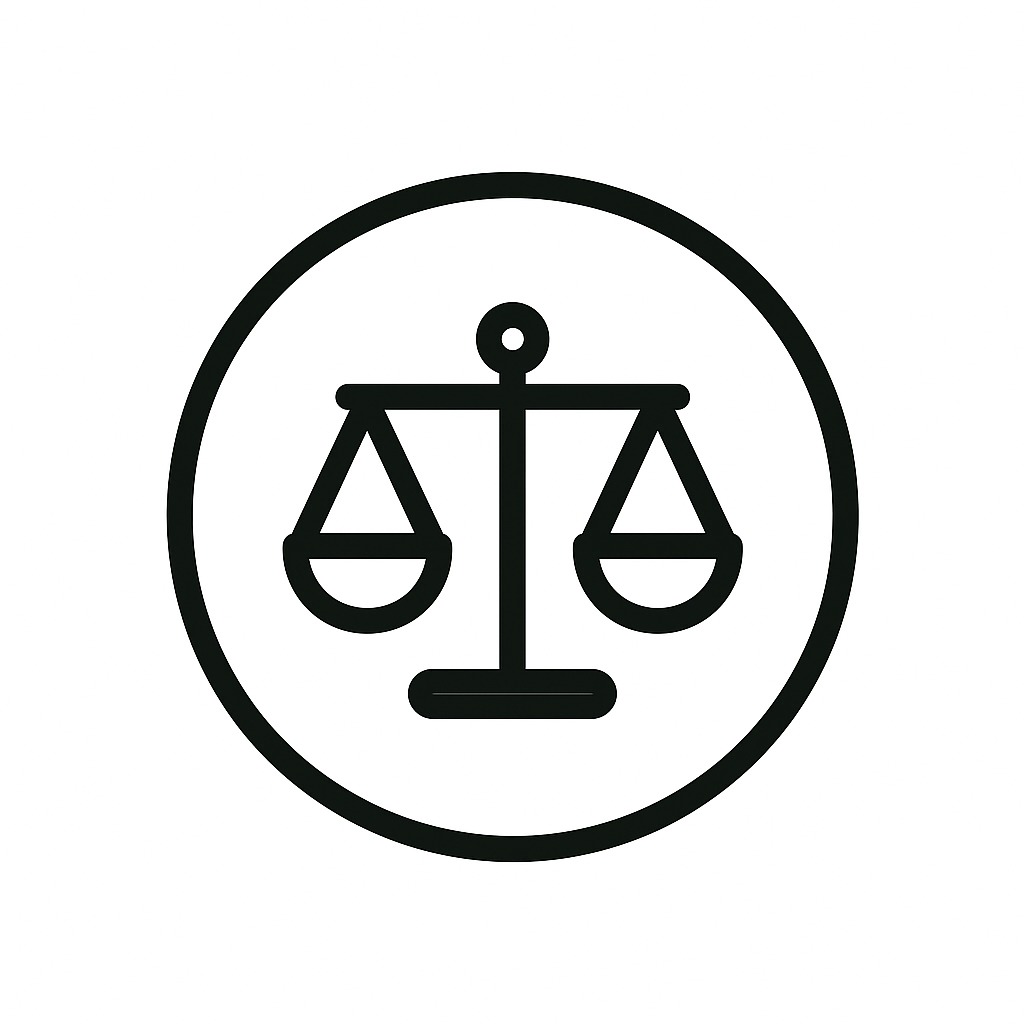 Icon mit Waage für rechtlich sichere Beschäftigung