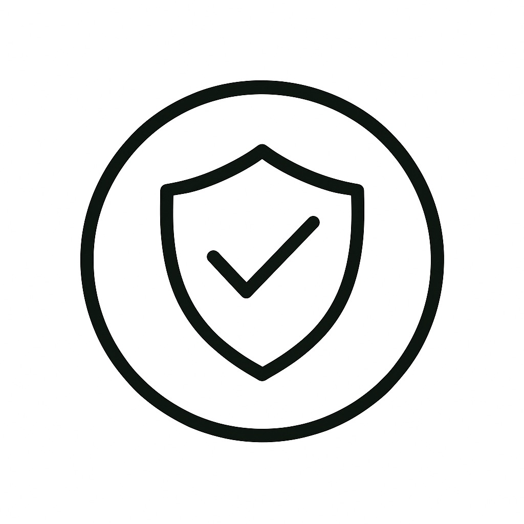 Icon mit Schild und Häkchen für geprüfte Jobangebote