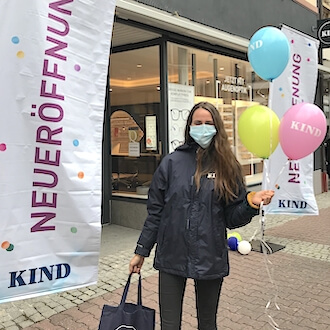 Promoterin bei Neüröffnung für KIND GmbH