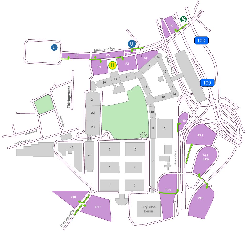 Übersicht Parken Messe Berlin