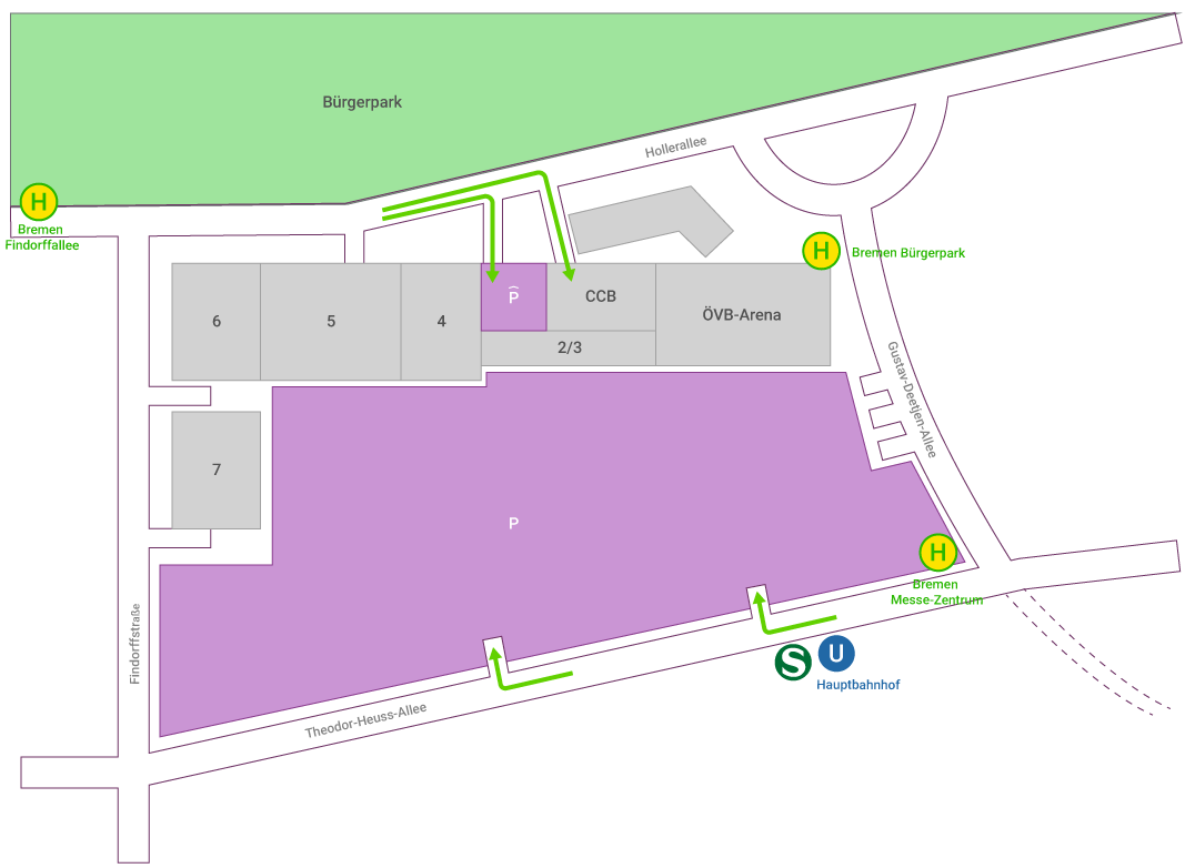 Übersicht Parken Messe Bremen