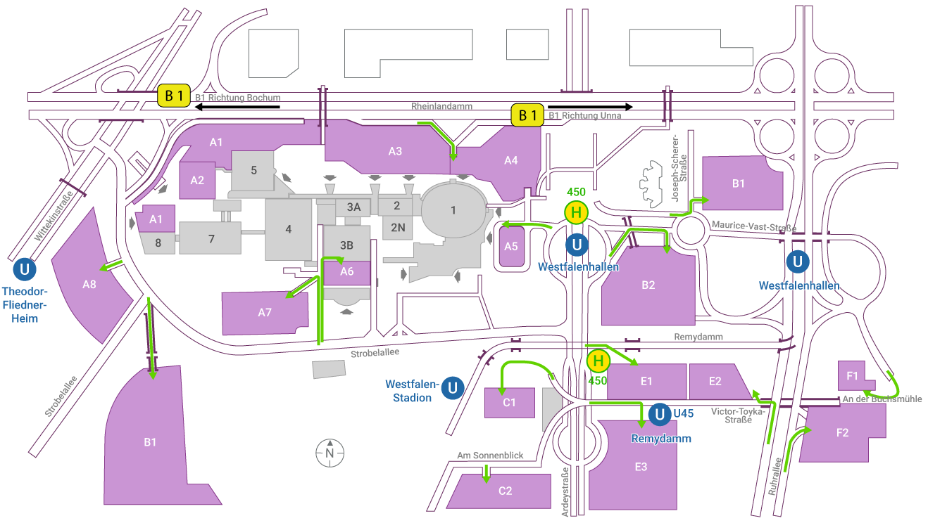 Übersicht Parken Messe Dortmund