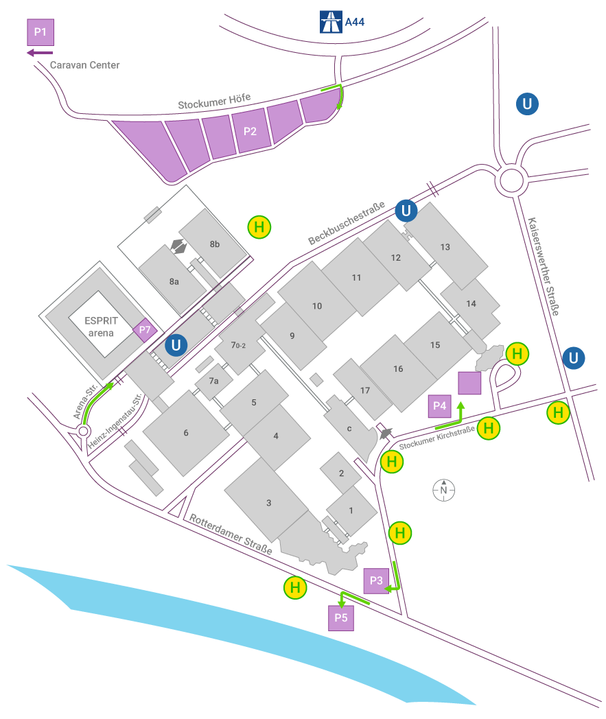 Übersicht Parken Messe Düsseldorf