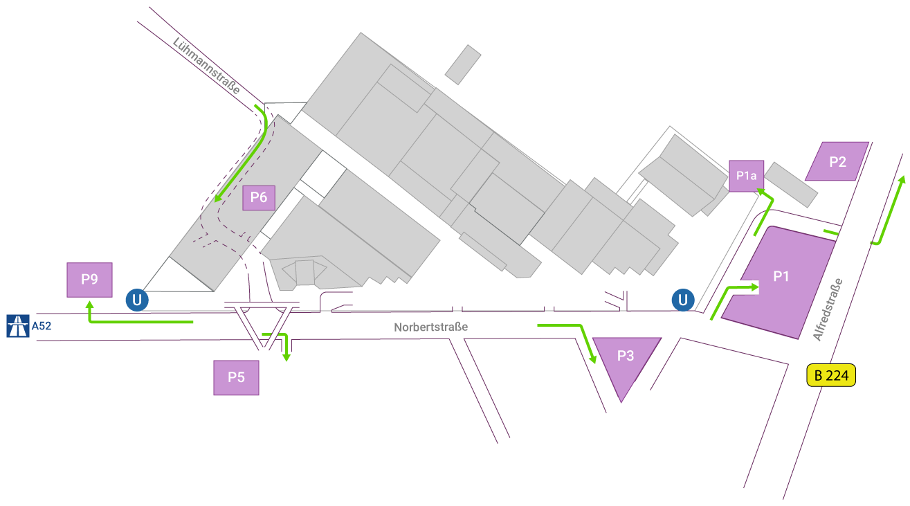 Übersicht Parken Messe Essen
