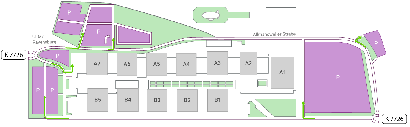 Übersicht Parken Messe Friedrichshafen