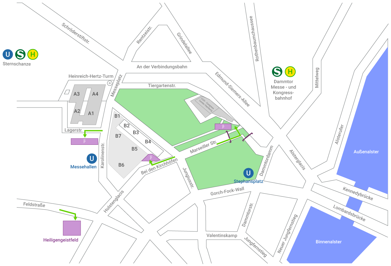 Übersicht Parken Messe Hamburg