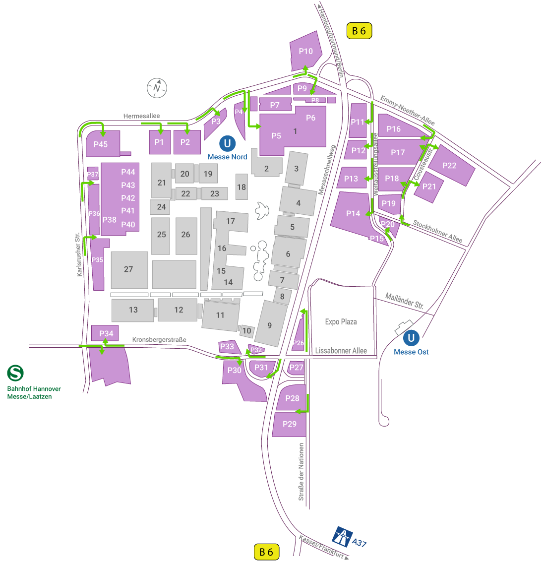 Übersicht Parken Messe Hannover Hannover