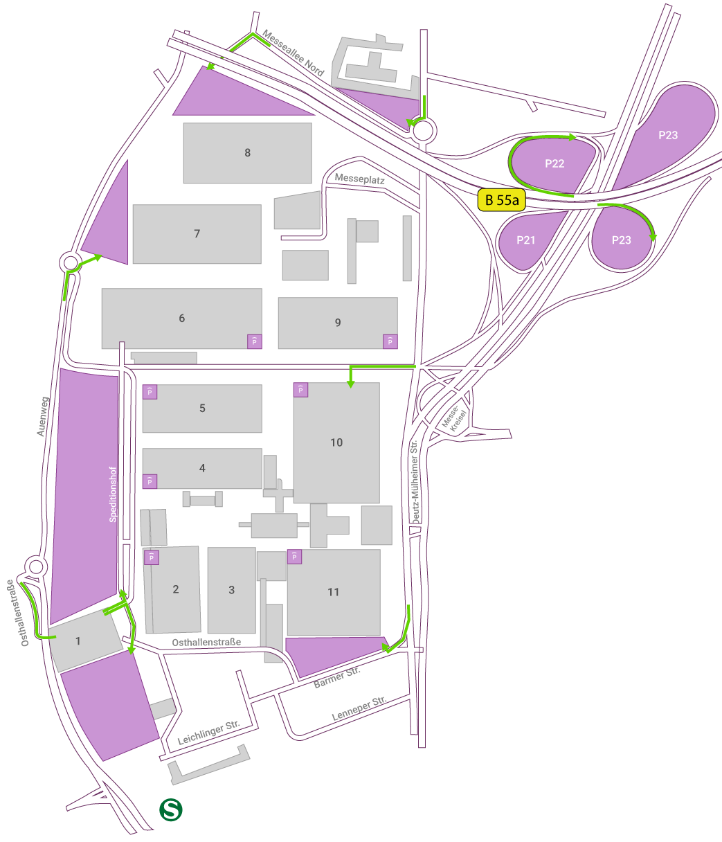 Übersicht Parken Messe Köln
