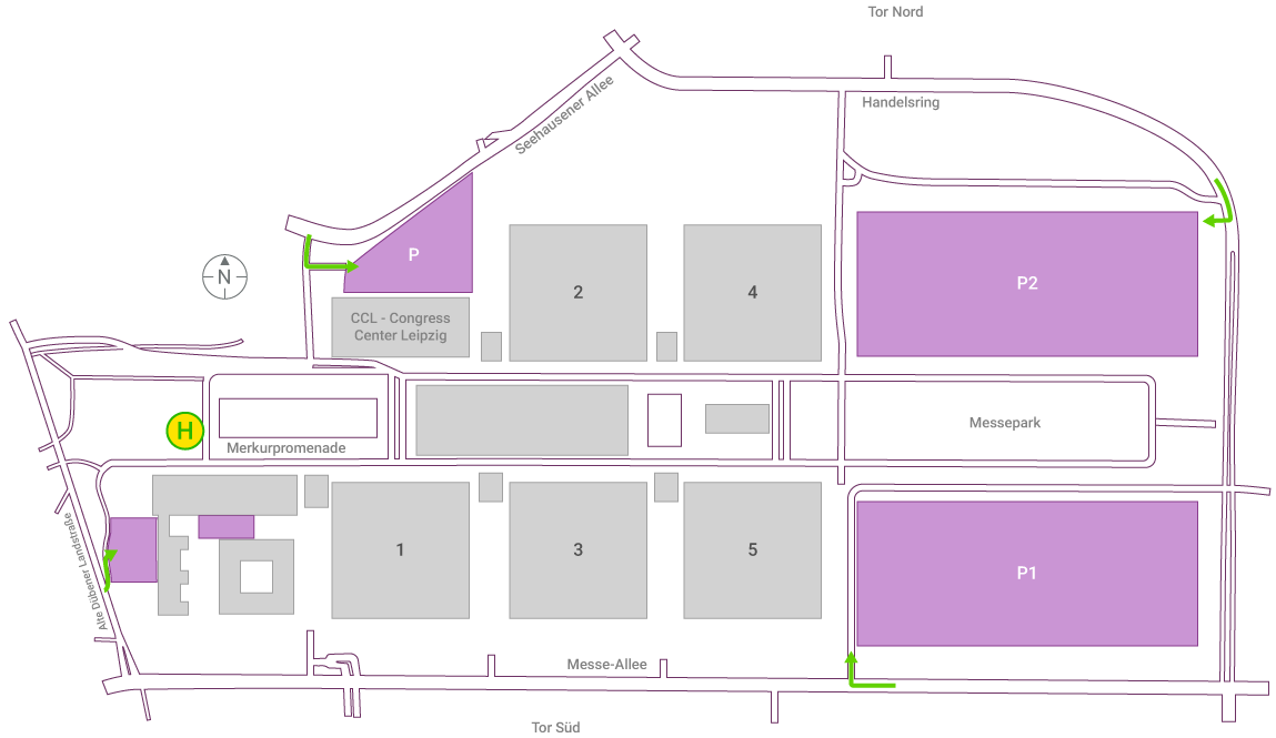 Übersicht Parken Messe Leipzig