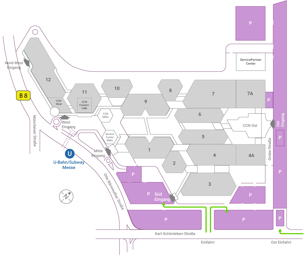 Übersicht Parken Messe Nuernberg